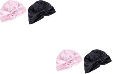 FRCOLOR 4 Pz Berretto Chemioterapico in Seta Cuffia Per Dormire Berretti Da Notte Cappello Da Doccia Cuffia Da Bagno Per La Doccia Cofano Doccia Satinata Donna Treccia Maschera Per