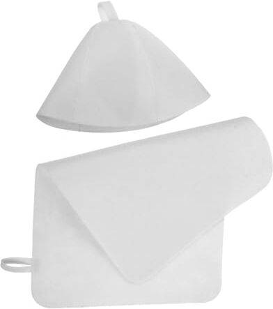 Beaupretty 1 Set Cappello Da Sauna in Feltro Cuffie Da Bagno Cappello Di Feltro Per Sauna Cappello Banja Pad Per Sauna Bianca Panno in Feltro Cuffia Per Asciutti Uomo Assorbire Acqua