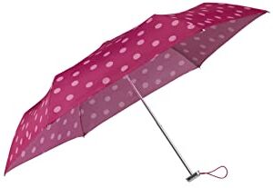 Samsonite Alu Drop S 3 Section Manual Mini Flat Ombrello, 23 cm, Viola (Viola Pink Polka Dots)