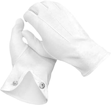 Masonic Guanti in 100% cotone, colore: bianco bianco S