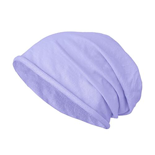 JOPHY & CO. Berretto 100% cottone Elastico e Lungo Unisex per Adulti Uomo Donna e Bambini Cappello in Stile Slouch Leggero cod.1213 (Lilla, Bambino)