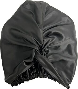 Jasmine Silk Cappello a turbante in seta di gelso puro, Nero , Etichettalia unica