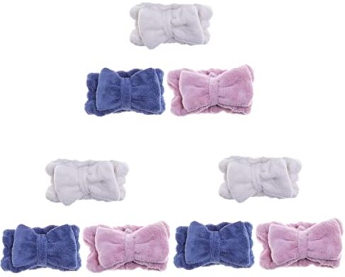 FRCOLOR 9 Pcs Peluche Asciugamani Coniglietto Trucco Bandana Fasce Per Le Top Nodo Nodo Fasce Per In Microfibra Accessori Per Cosmetici