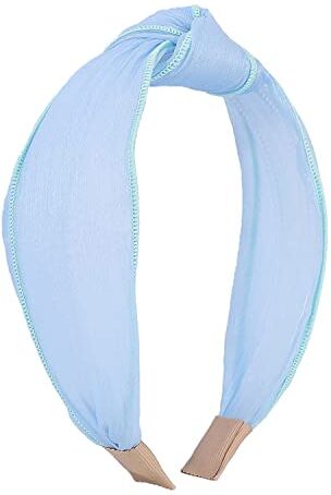 Antique Trasparente chiffon Hairband colore caramella capelli Hoop annodato polsino lato Accessori per capelli(blu)