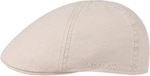 Stetson Texas Coppola in Cotone Uomo Berretto Piatto Cappello Cotton cap con Visiera Primavera/Estate XL (60-61 cm) Natura