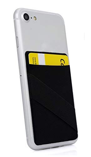 MyGadget Portafoglio per Smartphone X 1 Tasca & Finger Holder Protezione RFID e NFC – Porta Carte di Credito Cuffie o Soldi Wallet per Cellulare da incollare Nero