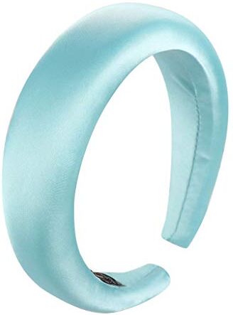 Generico Donna Satin Hair Hair Band testa Sponge Sweet Girls Fashion Hoop fascia fascia fascia Cerchietto Sposa Rosso (Sky Blue, One Size)