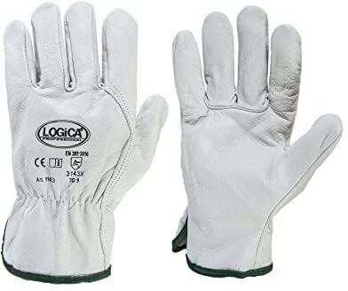 LOGICA PROFESSIONAL Guanti pelle fiore bianco 3tips 114e2sb pacchi da 10 paia (8)