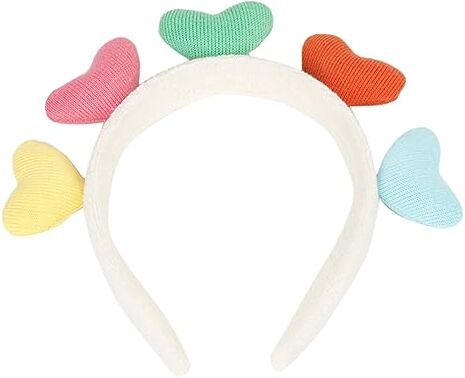 FRCOLOR Cerchietti Fasce Per in Peluche Per a Cuori Delle Donne Donna Bianca Copricapo Antiscivolo