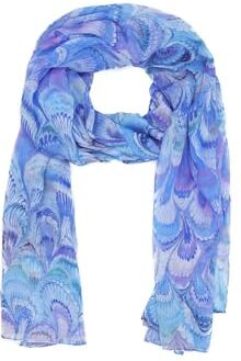 QUEEN HELENA Foulard Fantasia Sciarpa Velata Leggera Sottile Casual Morbida Donna (SC024-4 Blu)