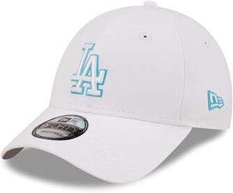 New Era Los Angeles Dodgers MLB Berretto da Baseball Fan Cappellino Accessorio Logo della Squadra Visiera Curva Strapback Bianco