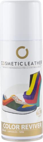 COSMETIC LEATHER PRODOTTI PROFESSIONALI PER LA CURA DELLA PELLE Spray ravvivante Scarpe camoscio Tela e Nabuk 6 COLORI DISPONIBILI Color Reviver 200 ml (Marrone chiaro)