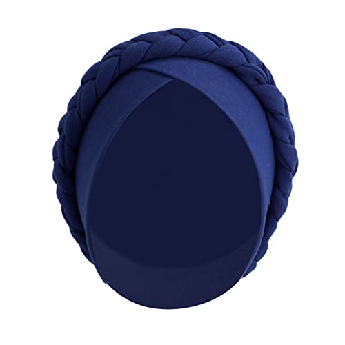 Generico Abbigliamento Yoga Donne Cancro Sciarpa Cappello Cap Sciarpa Turbante Wrap Turbante Cappelli Copricapi Cerchietto Rosso Velluto (Navy, One Size)