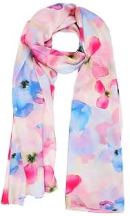 QUEEN HELENA Sciarpa Estiva Colorata Foulard Fantasia Donna SC09-1 (SC09-2 Rosa)