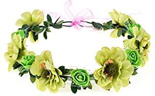 kawehiop Fiori regolabili Foglie Fascia per capelli Elegante Festival Accessori per capelli da sposa Copricapo Ghirlanda Squisita ghirlanda, Tipo 3