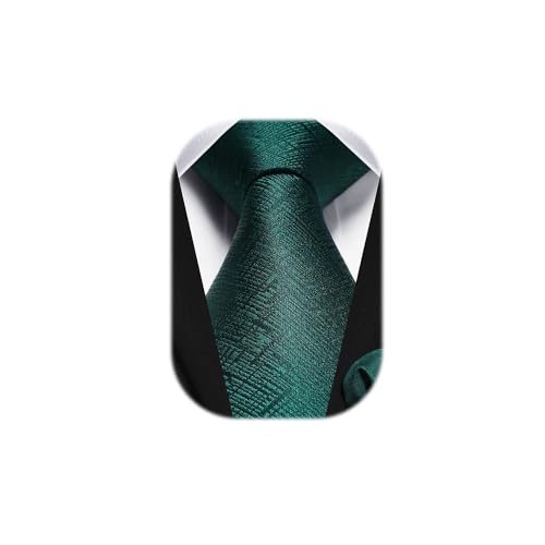 HISDERN Set di cravatte e fazzoletti da uomo Cravatta e fazzoletto da taschino classici e formali Verde-1