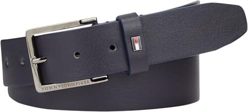 Tommy Hilfiger Cintura Uomo Oliver Cintura in Pelle, Blu (Space Blue), 105 cm