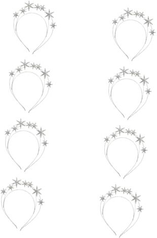 FRCOLOR 8 Pz Di Fascia a Stella Eleganti Fasce Per Le Donne Cerimonia Matrimoniale Squisito Gioielli Da Principessa Copricapo D'argento Strass Sposa Capi Di Abbigliamento