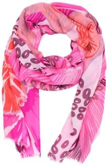 QUEEN HELENA Sciarpa Leggera Fantasia Foulard Morbido Colorato Casual Donna SC024-3 (Rosa)