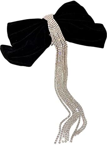 TOBILE Fermagli per capelli 2 pezzi elegante nuovo fiocco velluto tornante ragazza strass nappa tornante fatto a mano moda-ts5406-1