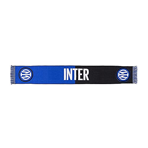 Inter Sciarpa Nuovo Logo Jaquard, Diverse Colorazioni, Stadio Unisex-Adulto, Bicolore Nero/Blu, Taglia Unica