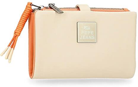 Pepe Jeans BEA Portafoglio con porta carte di credito beige 14,5 x 9 x 2 cm finta pelle, Beige, Cartera con Tarjetero, Portafoglio con porta carte di credito