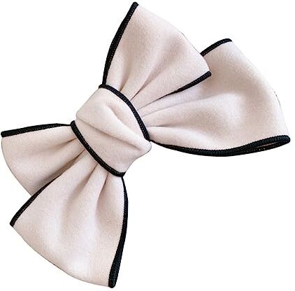 SATUSA Bow Hairpin Rhinestone Headpiece Headwear for Women Hair Accessories Bowknot Hair Clip Hair Barrettes for Women Automatic Hair Clips Plush Material White Hair Bow Accessories