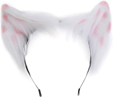 Kaohxzklcn Cerchietto per capelli fatto a mano con orecchie di gattino in stile cartone animato da donna per trucco di Halloween per Pasqua, carnevale, cosplay, accessori per capelli di Halloween per donne fasce