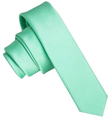 JEMYGINS Cravatta Uomo Verde menta in Seta Multicolore Extra Fini 4CM