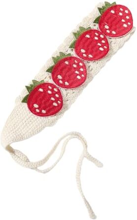 MEELYHOME Eye Catching Crochet Fragola Hairband Per Le Donne Campeggio Viaggio Fascia Per La Sottocultura Look Fatta A Mano Sciarpa Dei Capelli Fatta A Mano Scialle Crochet Sciarpe Per Le Donne Fatto A Mano