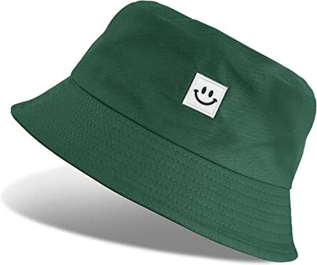 Tuopuda Cappello Pescatore Uomo Donne, Pieghevole Cappello da Pesca in Cotone Cappelli da Spiaggia Protezione del Sole Bucket Hat per Escursionismo Campeggio Viaggio Pesca 56-58cm, Verde