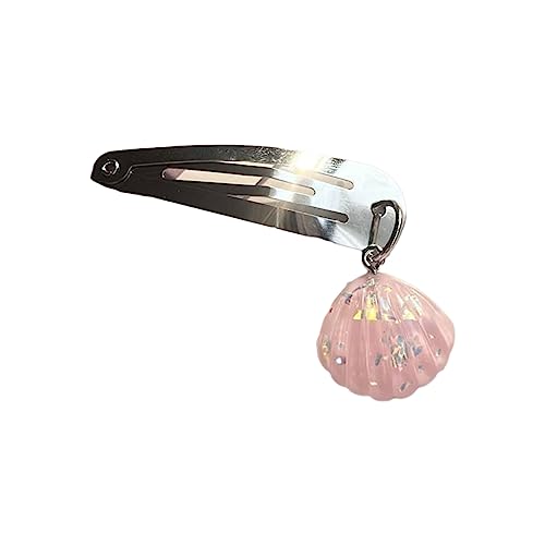 Generic Newwyt Fashion Argento Fermagli per capelli per ragazze Clip a scatto in metallo Forcine Barrettes Cool Shell Ciondolo Forcine Fermagli per capelli a scatto in metallo Lega