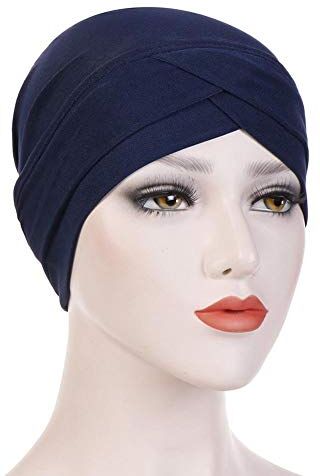 CHUN Turbanti per le donne Elastico Fronte Croce Cappello Morbido Copricapo Copricapo Pieghettato Berretto Berretto Perdita di Capelli Cappello Bandana Berretto Cappello Sonno