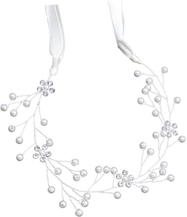 MAGICLULU Accessori Per Copricapo Quinceanera Copricapo Di Cristallo Di Cristallo Diadema Di Perle Cerchietto Di Perle Diadema D'argento Perla Sposa Per