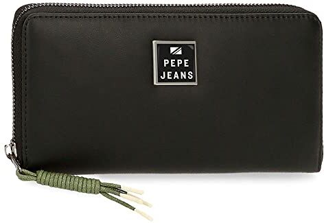 Pepe Jeans BEA WALLET ZIPPER, Portafoglio Donna, Nero, Taglia Unica EU