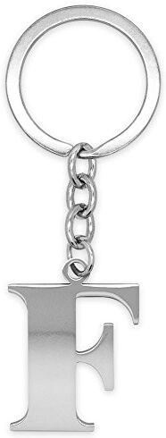 SoulCats ® Portachiavi Lettere Argento A-Z Lucido Iniziale Mazzo di Chiavi Acciaio Inossidabile, Colore: Argento, Selezione: Modello F