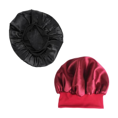 Angoily 2 Pz berretto da notte berretto di protezione dei cuffia da doccia in raso copricapo chemio tappo bidet cappello da notte in poliestere cappelli da bagno