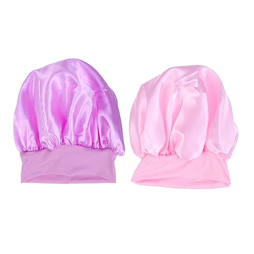 FRCOLOR 2 Pz Cuffia Di Seta Copricapo Notte Elastico Cappello Da Notte Cuffia Per Per Dormire Cuffia Copricapo Cappello Da Schiaffo Cappello Di Raso Mancare Berretto Doppio