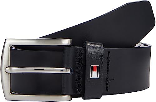 Tommy Hilfiger Cintura Uomo New Denton 3.5 Belt Cintura in Pelle, Blu (Midnight), 100