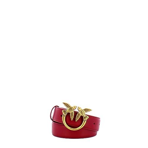 Pinko Love Berry H3 Belt Vitello Set, Cintura Donna, R40q_dark Red-antique Gold, L