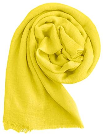 JOPHY & CO. Sciarpa/Stole/Coprispalla Donna 100% Viscosa Elegante Morbido 180cm x 90cm(cod. ) (, Giallo)