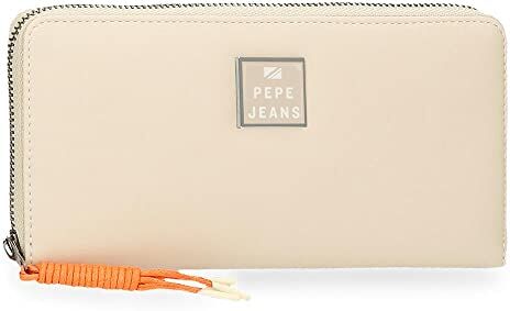 Pepe Jeans BEA WALLET ZIPPER, Portafoglio Donna, Burro di latte, Taglia Unica EU