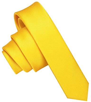 JEMYGINS Cravatta Uomo Giallo brillante in Seta Multicolore Extra Fini 4CM