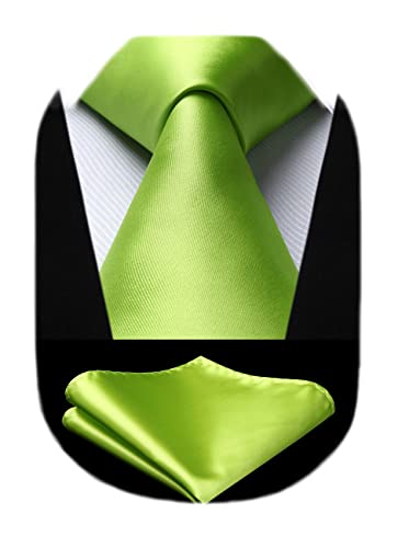 HISDERN Fazzoletto da cravatta verde tinta unita da uomo Fazzoletto da cerimonia nuziale classico con cravatta fazzoletto da taschino