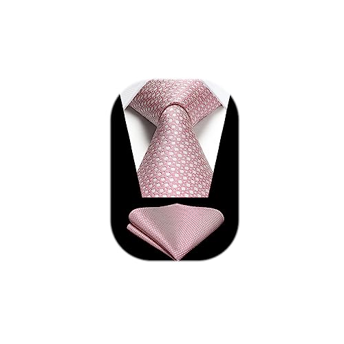 HISDERN Uomo Cravatta da Sposo Fazzoletto Cravatta da uomo & Pocket Square Set