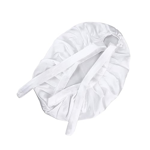 Ipetboom 1 Pc silk cap for sleep Cappello da notte regolabile Cappello da notte per donne cappellino berretto da notte cravatta copricapo Mancare sciarpa bianca