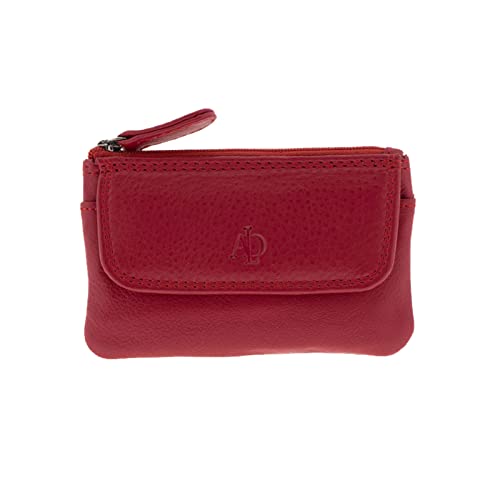 Adapell ® Portafoglio unisex in vera pelle bovina – Portamonete, porta carte, portachiavi – capacità fino a 14 carte., rosso, Taglia unica, Super soft: