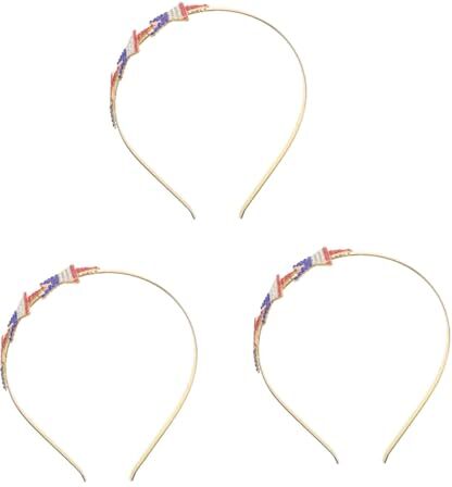 FRCOLOR 3 Pz Per Il Giorno Dell'indipendenza Stelle Testa Boppers Strass Di Cristallo D'argento Bandiere Americane Noi Bandiera 4 Di Capi Di Abbigliamento Mancare Natale