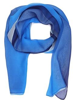 QUEEN HELENA Foulard Fantasia Sciarpa Velata Leggera Sottile Casual Morbida Donna (Blu)