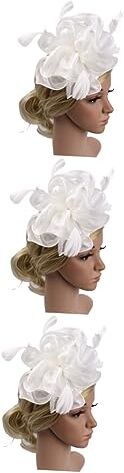 minkissy 3pcs beige ragazze partito fatto a mano strass fascinator clip sposa donna velo testa costume organza donna donna s costumi da tè matrimonio elegante mini cappello